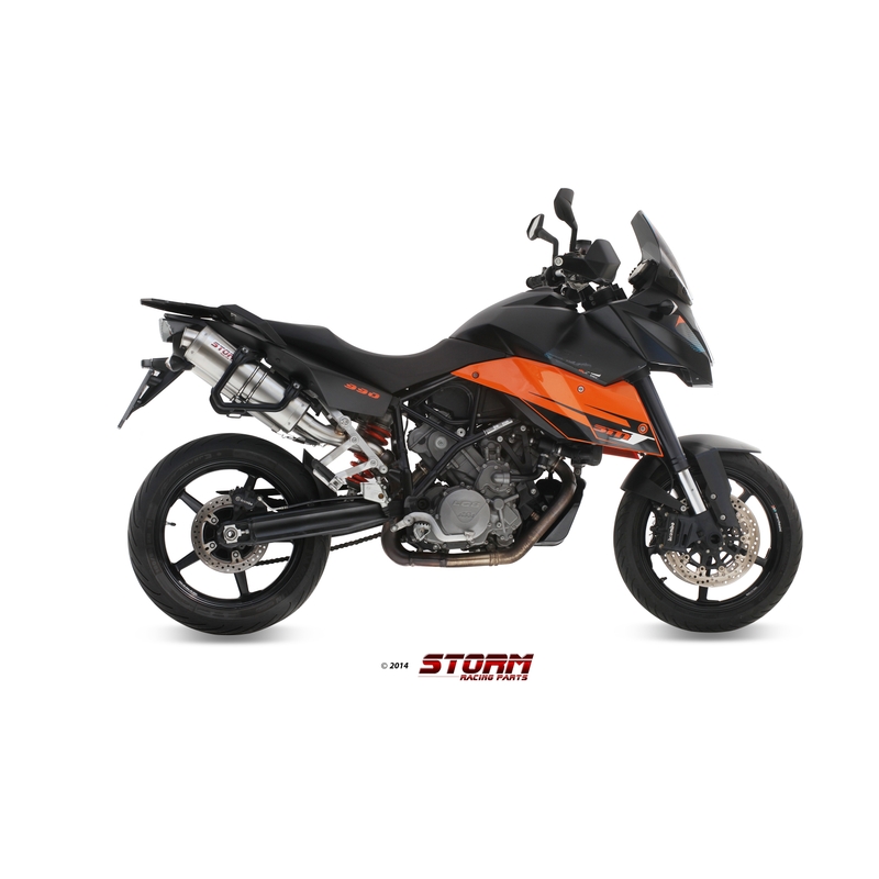 2 koncovky výfuku STORM OVAL Nerez pro KTM Supermoto 990 / R / T 2009-2013