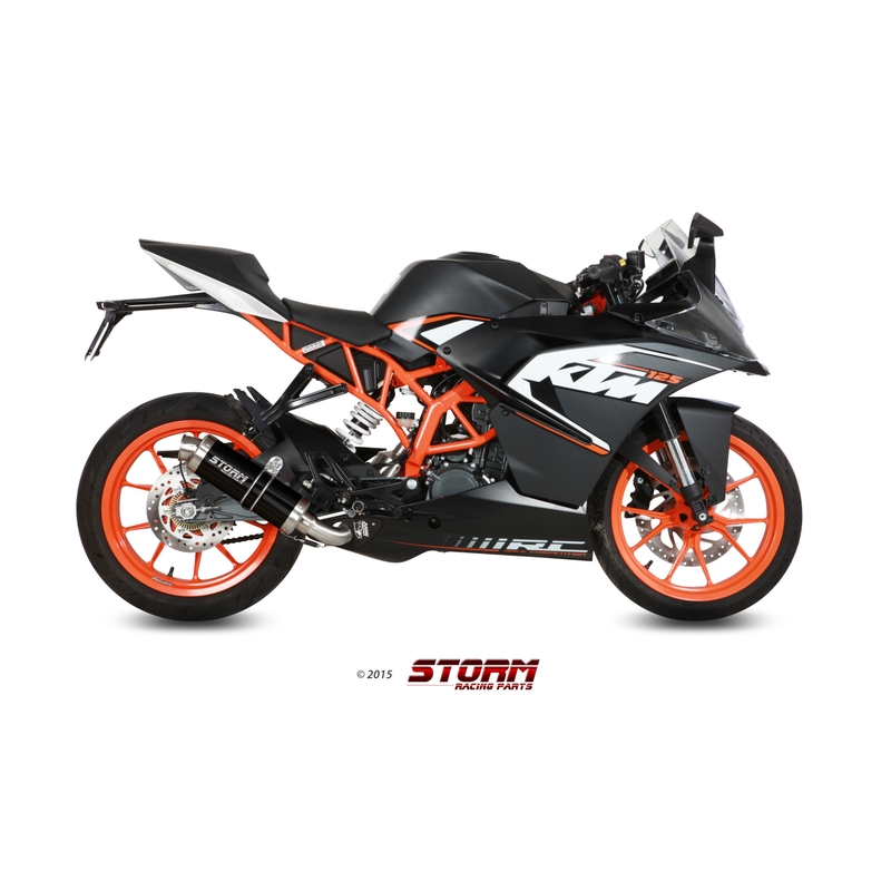Výfuk kompletní 1x1 STORM GP Černá ocel pro KTM RC 125 2014-2016