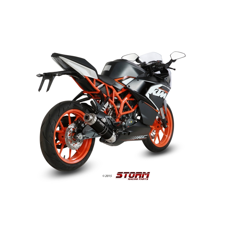 Výfuk kompletní 1x1 STORM GP Černá ocel pro KTM RC 125 2014-2016