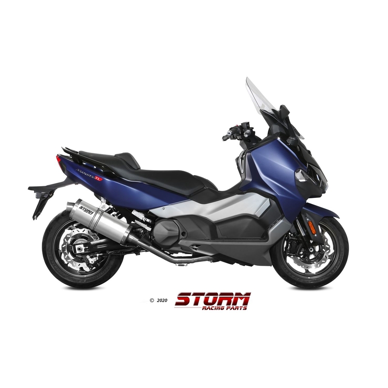 Výfuk kompletní 2x1 STORM OVAL Nerez pro SYM TL 500  2020-2021, SYM Maxsym TL 500 2019-2020