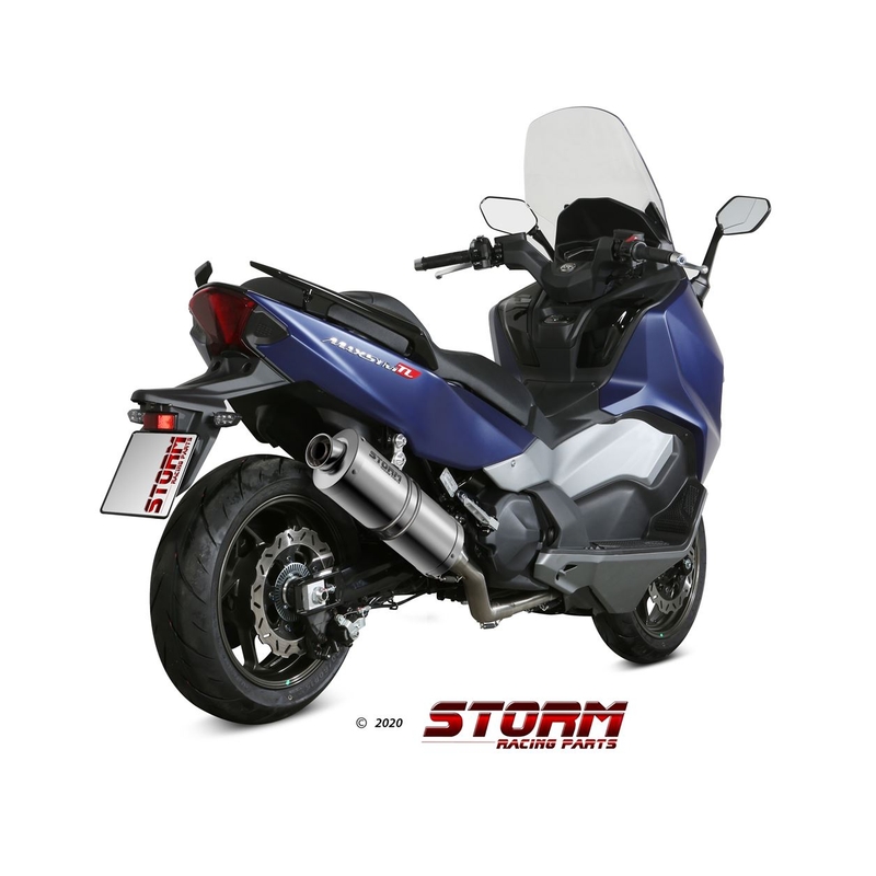 Výfuk kompletní 2x1 STORM OVAL Nerez pro SYM TL 500  2020-2021, SYM Maxsym TL 500 2019-2020