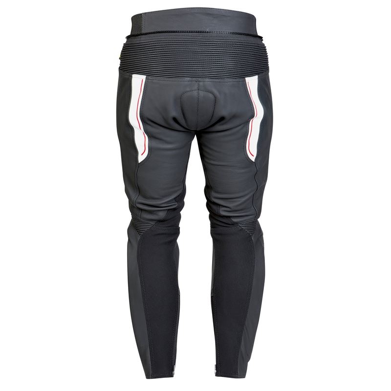 Kožené kalhoty na motorku Ozone Grip - černo/bílé