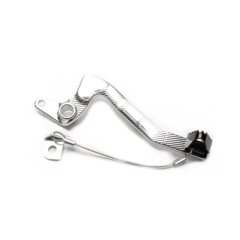 Brzdový pedál MOTION STUFF silver body, black steel fixed tip Pevný hrot z oceli