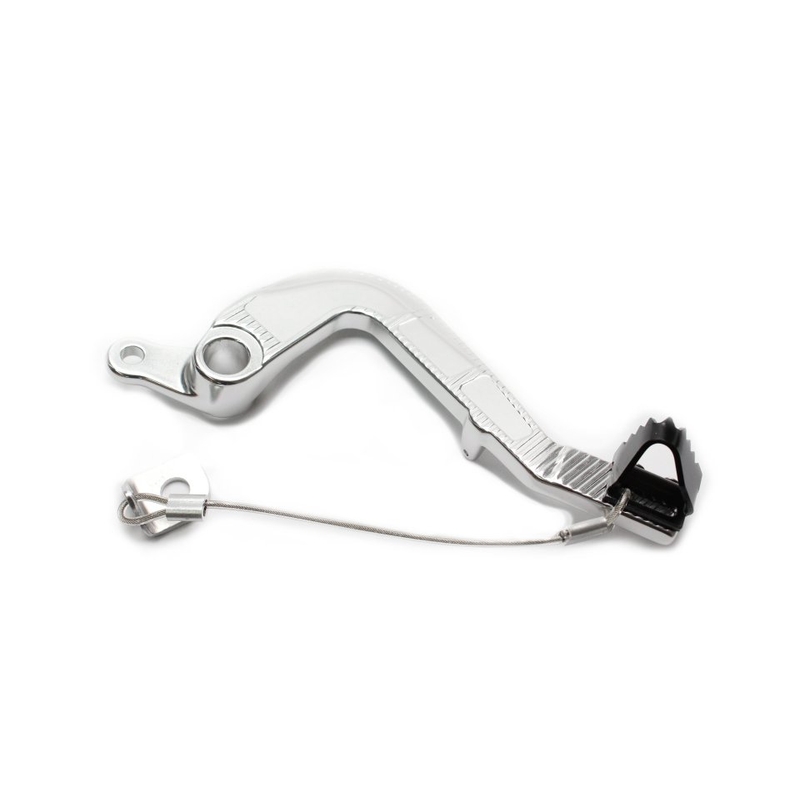 Brzdový pedál MOTION STUFF silver body, black steel fixed tip Pevný hrot z oceli