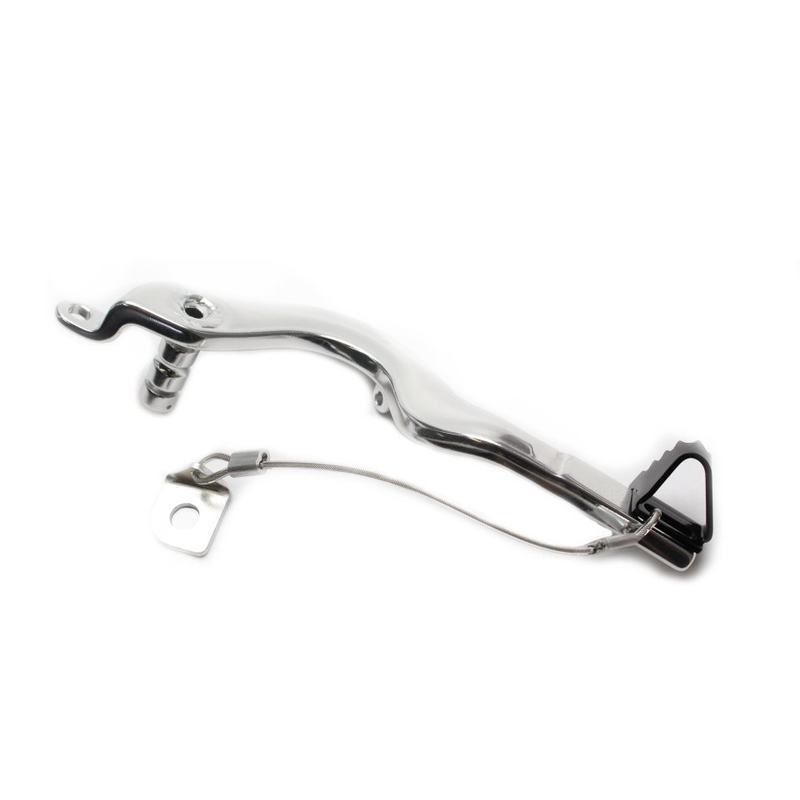 Brzdový pedál MOTION STUFF silver body, black steel fixed tip Pevný hrot z oceli
