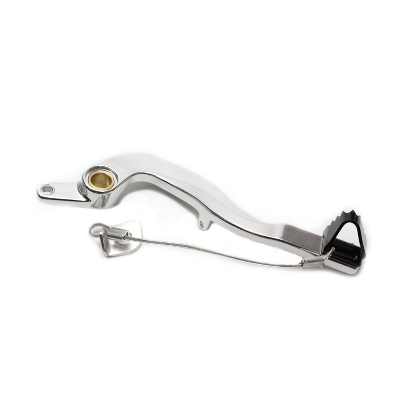 Brzdový pedál MOTION STUFF silver body, black steel fixed tip Pevný hrot z oceli