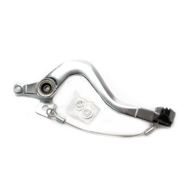 Brzdový pedál MOTION STUFF silver body, black steel fixed tip Pevný hrot z oceli