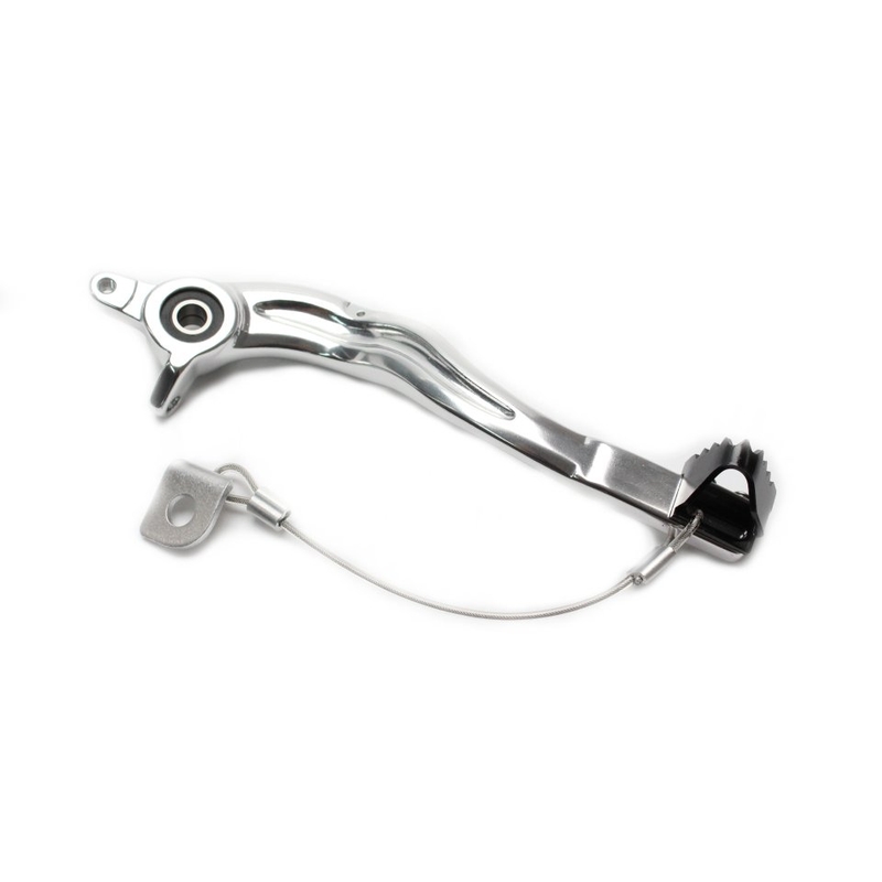 Brzdový pedál MOTION STUFF silver body, black steel fixed tip Pevný hrot z oceli