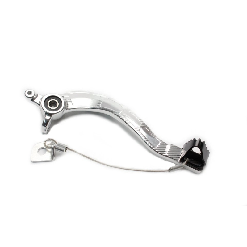 Brzdový pedál MOTION STUFF silver body, black steel fixed tip Pevný hrot z oceli