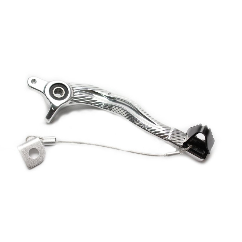 Brzdový pedál MOTION STUFF silver body, black steel fixed tip Pevný hrot z oceli
