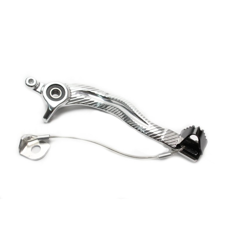 Brzdový pedál MOTION STUFF silver body, black steel fixed tip Pevný hrot z oceli