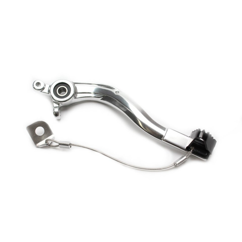 Brzdový pedál MOTION STUFF silver body, black steel fixed tip Pevný hrot z oceli