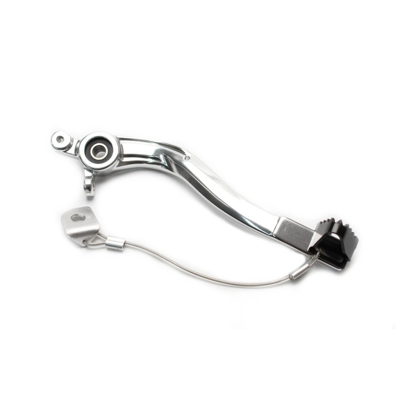 Brzdový pedál MOTION STUFF silver body, black steel fixed tip Pevný hrot z oceli