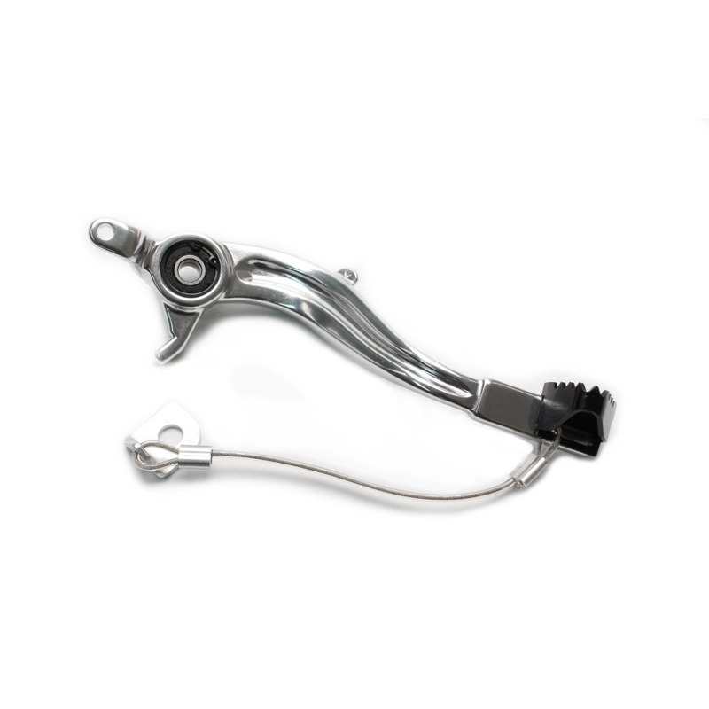 Brzdový pedál MOTION STUFF silver body, black steel fixed tip Pevný hrot z oceli