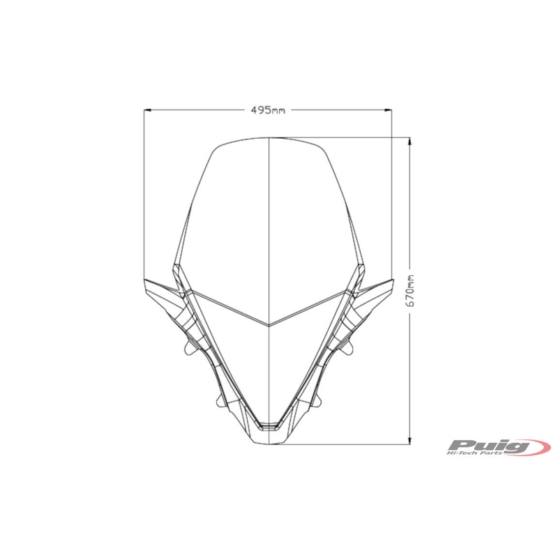 Plexi štít PUIG V-TECH LINE TOURING tmavá kouřová