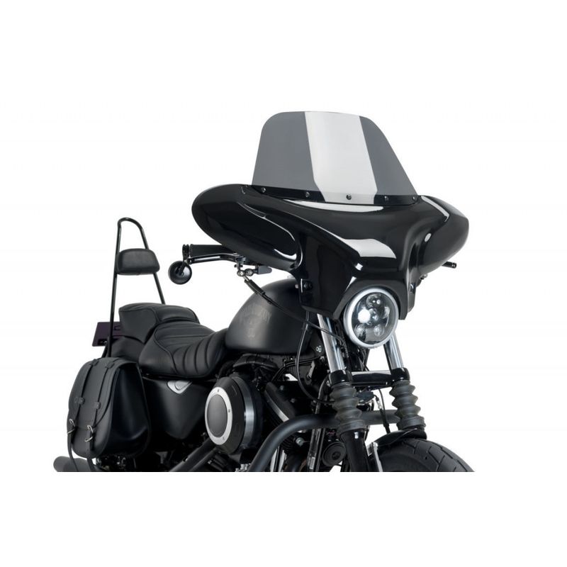 Plexi štít CUSTOMACCES BATWING kouřová pro HARLEY DAVIDSON XL 883 Sportster 2009-2019, HARLEY DAVIDSON XL 883 N Sportster Iron 2009-2020