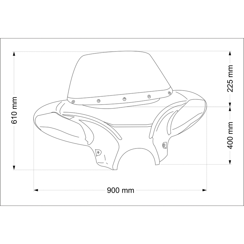 Plexi štít CUSTOMACCES BATWING kouřová pro HARLEY DAVIDSON XL 883 Sportster 2009-2019, HARLEY DAVIDSON XL 883 N Sportster Iron 2009-2020