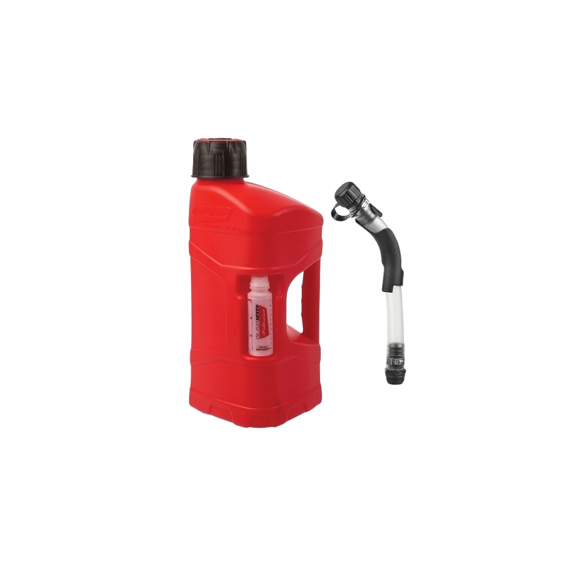 Kanystr POLISPORT PROOCTANE 10 l with standard cap + 100 ml mixer + hose průhledná červená