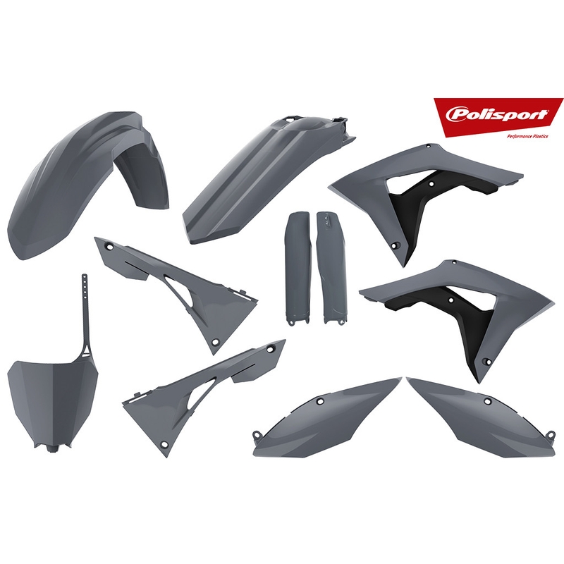 Sada plastů POLISPORT šedá pro HONDA CRF 450 R 2017-2018, HONDA CRF 250 R 2018-2018