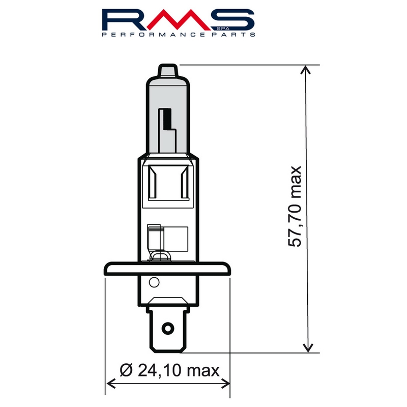 Žárovka RMS 12V 55W, H1 bílá