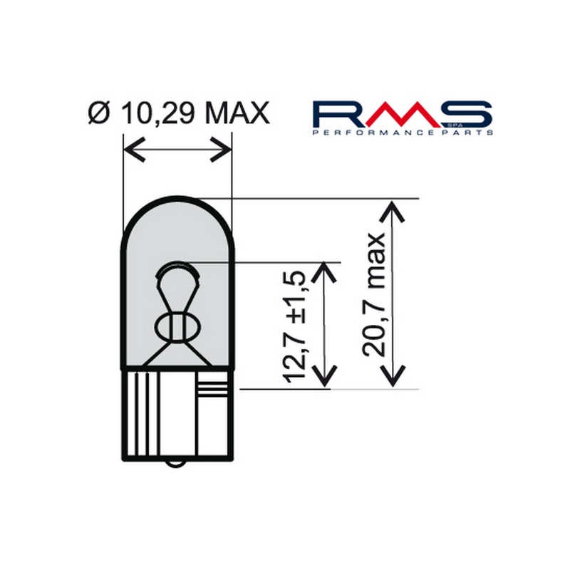 Žárovka RMS 12V 5W, W2.1X9.5D oranžová