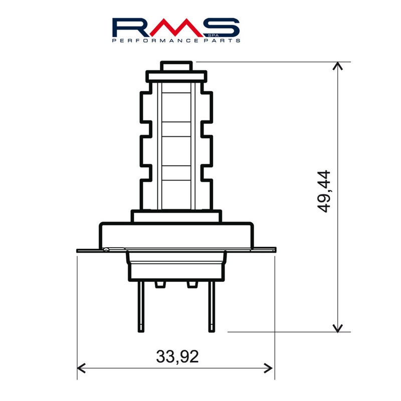 Žárovka RMS 12V 14 Led, H7 modrá výprodej