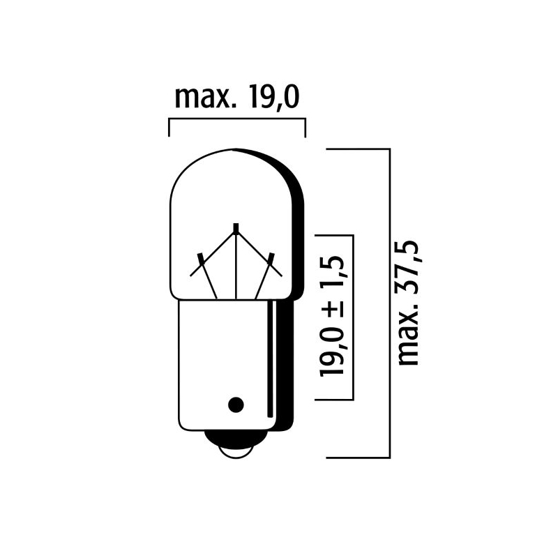 Žárovka RMS FLOSSER oranžová BAU15S T16 12V-10W