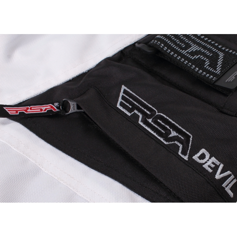 Moto kalhoty RSA Devil pánské bílé výprodej