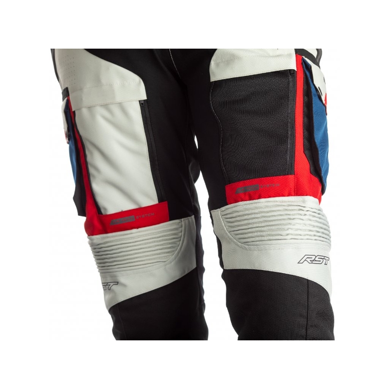 Kalhoty na motorku RST Pro Series Adventure-X CE černo-stříbrno-modro-červené výprodej