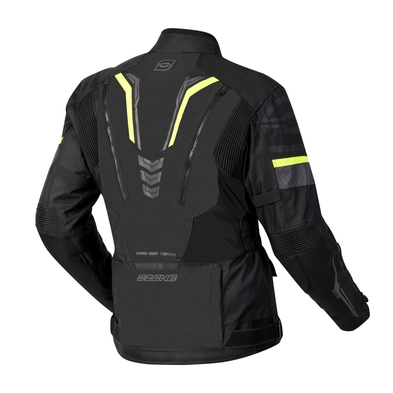 Bunda na motorku Ozone Tour III černo-antracitovo-fluo žlutá