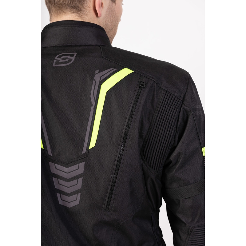 Bunda na motorku Ozone Tour III černo-antracitovo-fluo žlutá