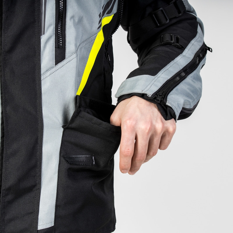 Bunda na motorku Ozone Tour III černo-šedo-fluo žlutá