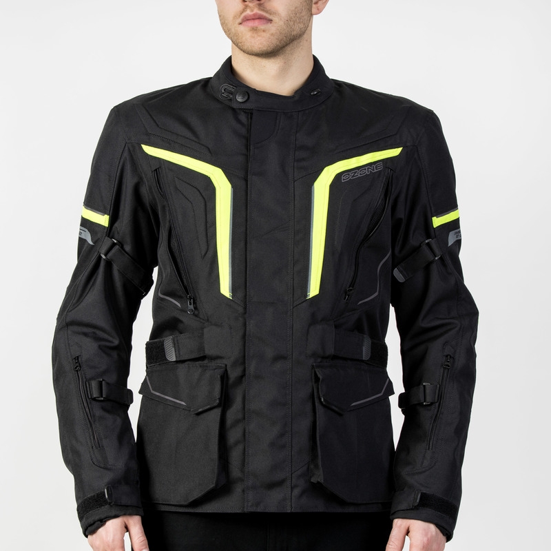 Bunda na motorku Ozone Sahara černo-fluo žlutá výprodej