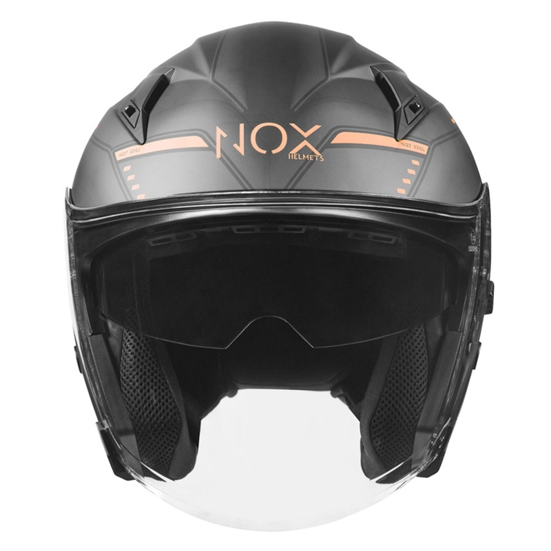 Otevřená přilba na motorku NOX N128 Krill černo-bronzová