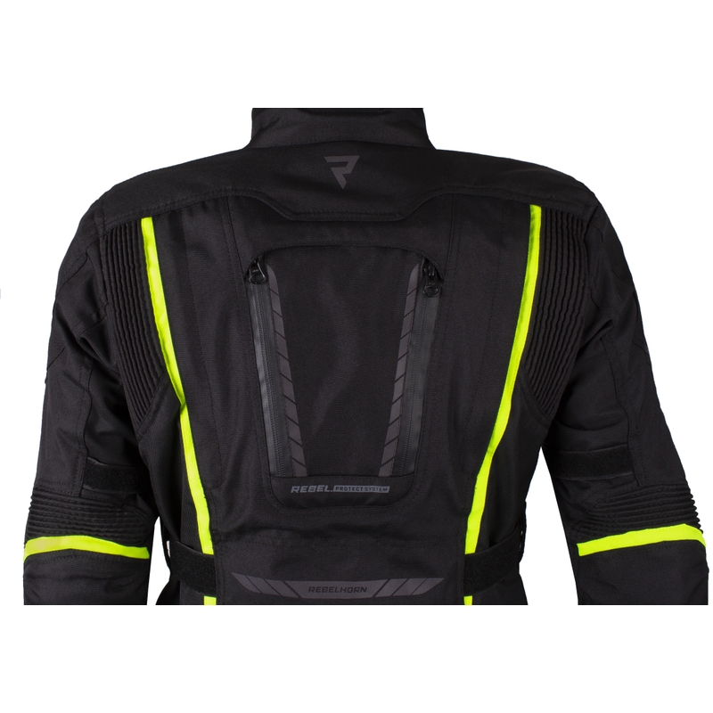 Dámská moto bunda Rebelhorn Hiker III černo-fluo žlutá výprodej