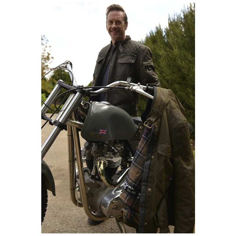 Bunda na motorku Oxford Hardy Wax tmavě zelená