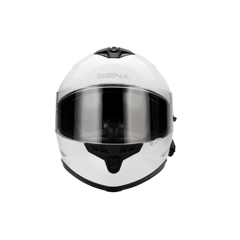 Přilba na motorku s headsetem SENA Outride lesklá bílá