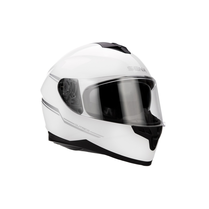 Přilba na motorku s headsetem SENA Outride lesklá bílá