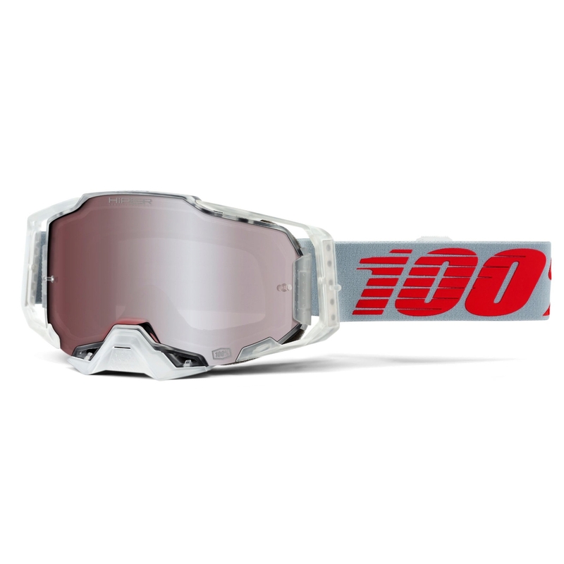 Motokrosové brýle 100% ARMEGA X-Ray-Hiper stříbrné plexi