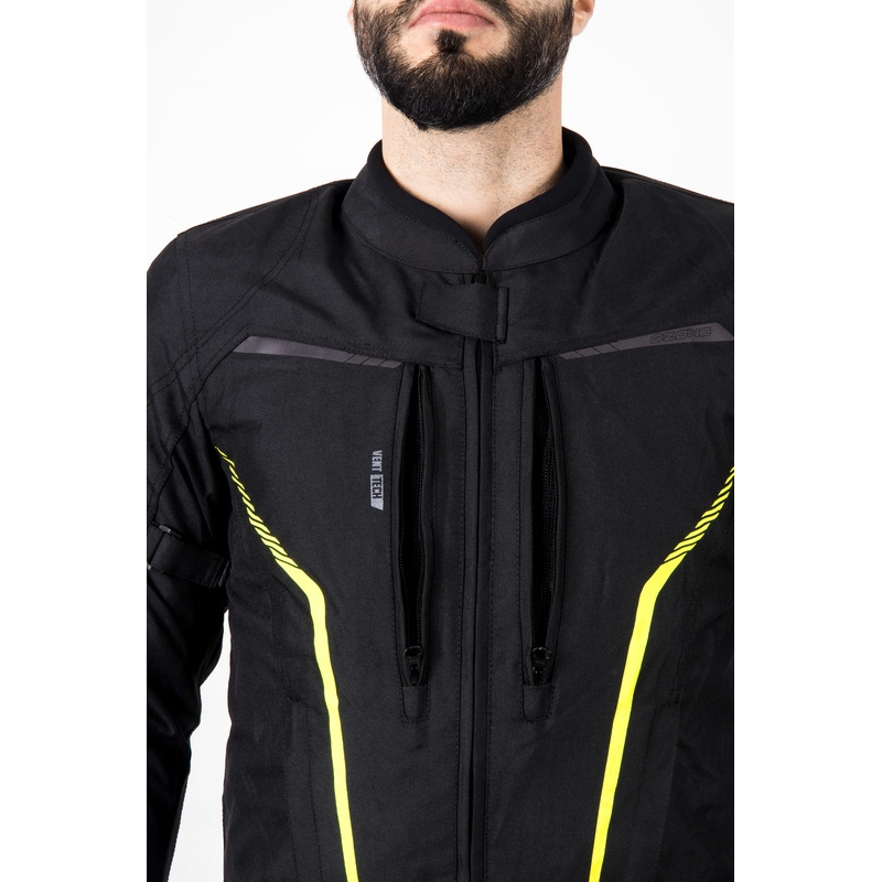 Bunda na motorku Ozone Delta IV černo-fluo žlutá
