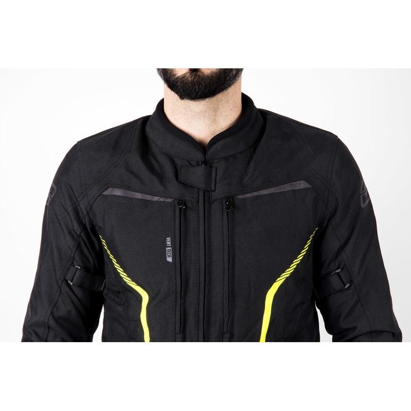 Bunda na motorku Ozone Delta IV černo-fluo žlutá