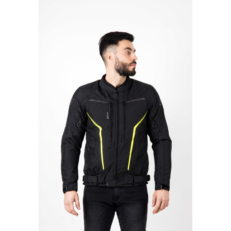 Bunda na motorku Ozone Delta IV černo-fluo žlutá