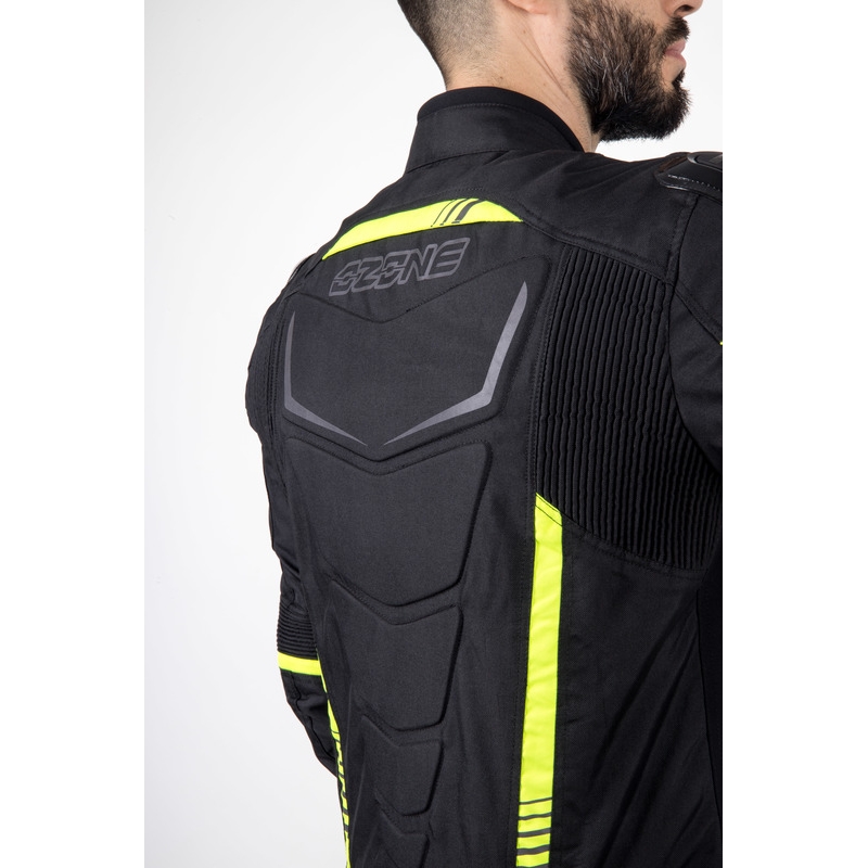 Bunda na motorku Ozone Pulse černo-fluo žlutá