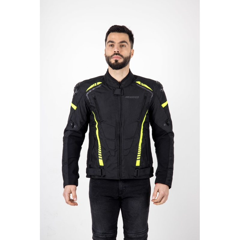 Bunda na motorku Ozone Pulse černo-fluo žlutá