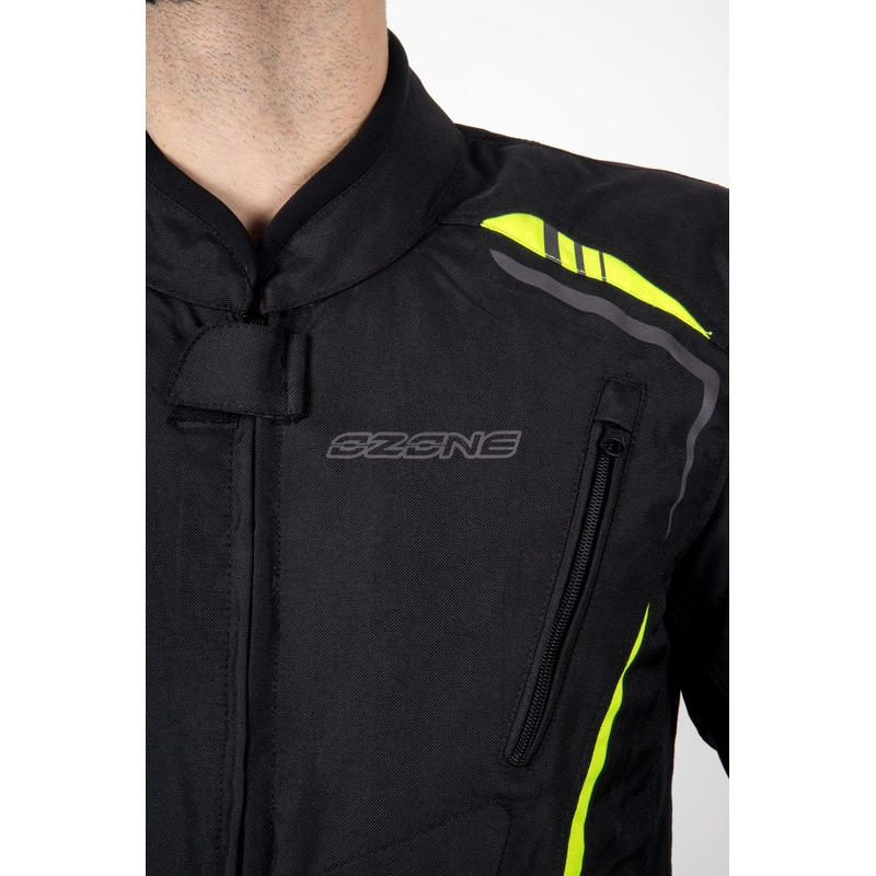 Bunda na motorku Ozone Pulse černo-fluo žlutá