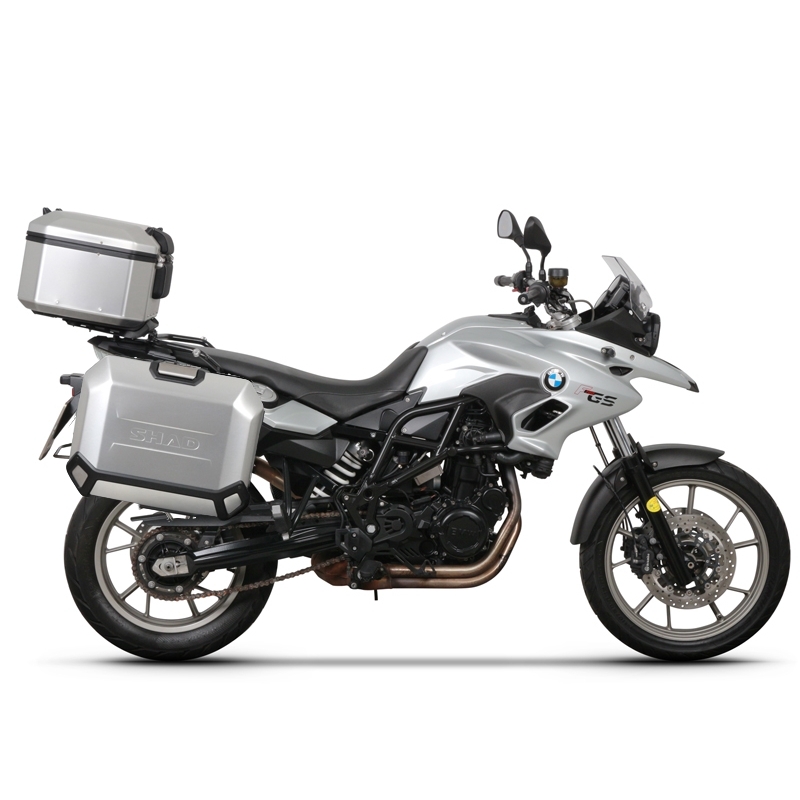 Kompletní sada hliníkových kufrů SHAD TERRA, 37L topcase   36L/47L boční kufry, včetně montážní sady a plotny SHAD BMW F 650 GS/ F 700 GS/ F 800 GS