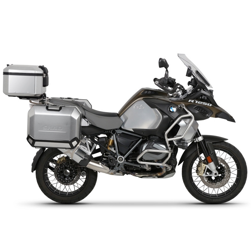 Kompletní sada hliníkových kufrů SHAD TERRA, 48L topcase   36L/47L boční kufry, včetně montážní sady a plotny SHAD R 1200 GS Adventure/ R 1250 GS Adventure