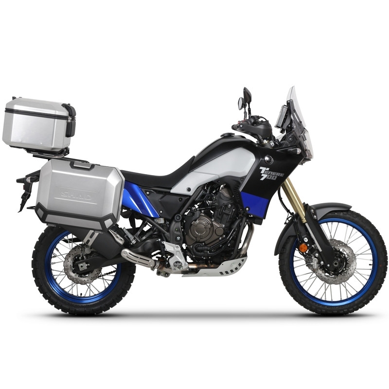 Kompletní sada hliníkových kufrů SHAD TERRA, 48L topcase   36L/47L boční kufry, včetně montážní sady a plotny SHAD YAMAHA Tenere 700 XTZ690