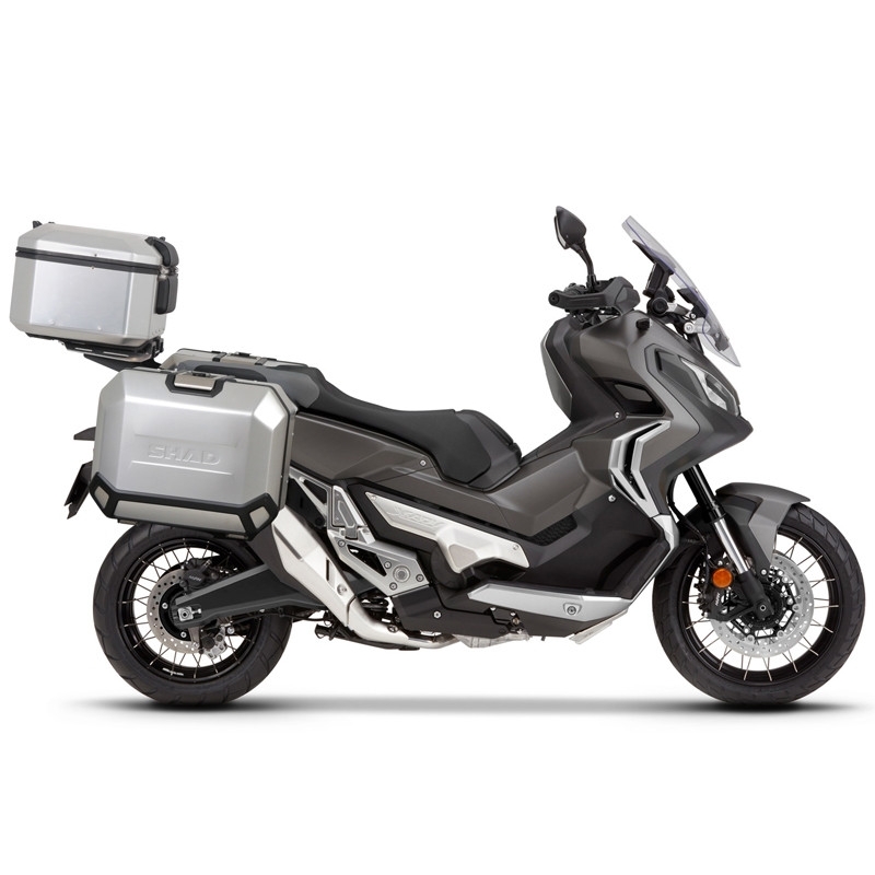 Kompletní sada hliníkových kufrů SHAD TERRA, 37L topcase 36L/36L boční kufry, včetně montážní sady a plotny SHAD HONDA X-ADV 750