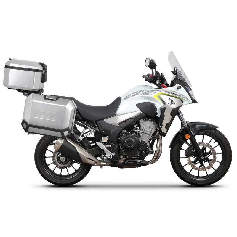 Kompletní sada hliníkových kufrů SHAD TERRA, 37L topcase 36L/36L boční kufry, včetně montážní sady a plotny SHAD HONDA CB 500 X